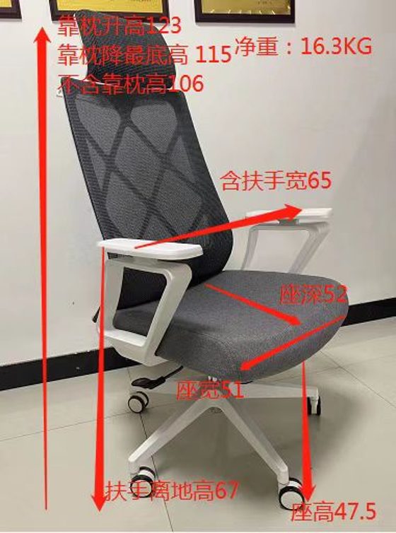 网椅 A916A白胶 （尺寸较大）